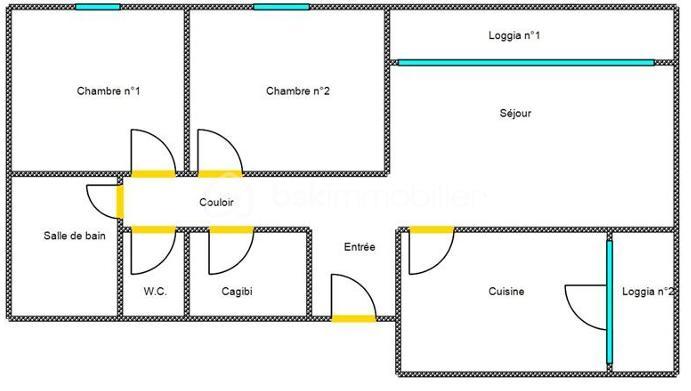 Appartement - 61 m² - 3 pièces