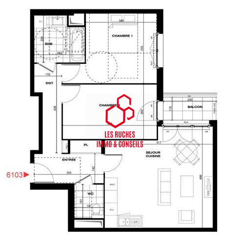 Appartement - 65 m² - 3 pièces