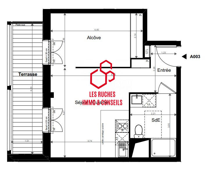 Appartement - 37 m² - 1 pièce