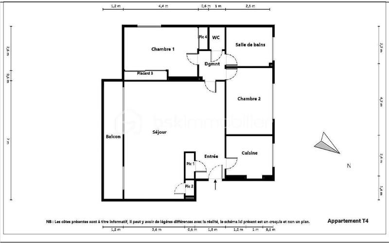 Appartement - 82 m² - 4 pièces