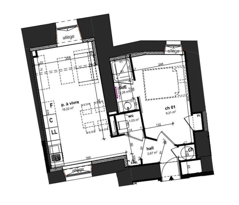 Appartement - 31 m² - 2 pièces