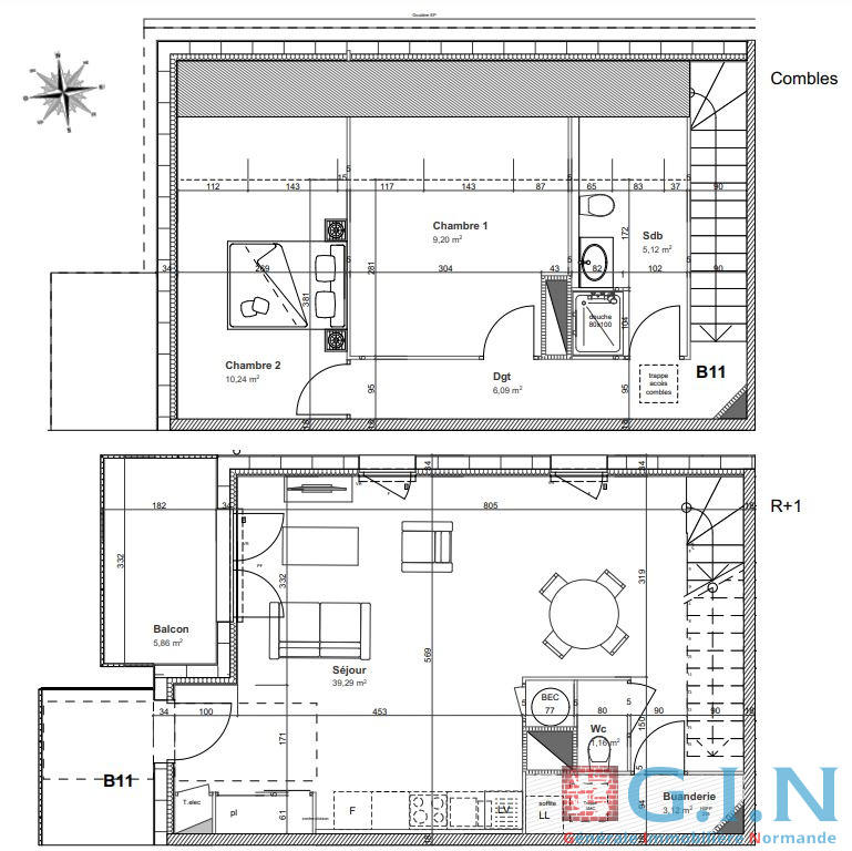Duplex - 79 m² - 3 pièces