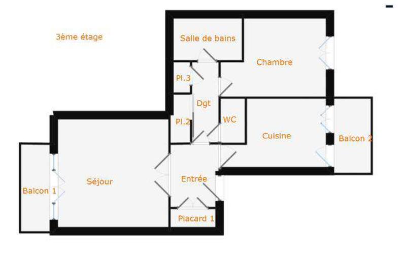 Appartement - 49 m² - 2 pièces
