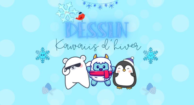 Dessin kawaiis de l'hiver