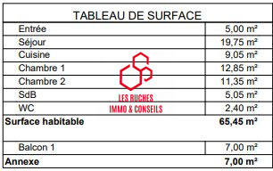 Appartement - 65 m² - 3 pièces