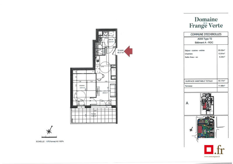 Appartement - 40 m² - 2 pièces