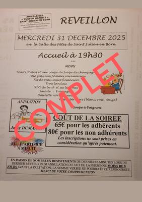 Complet - Réveillon de la St Sylvestre