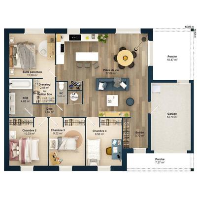 Maison - 94 m² - 6 pièces