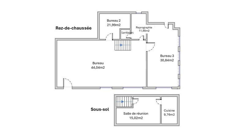 Bureau - 140 m² - 5 pièces