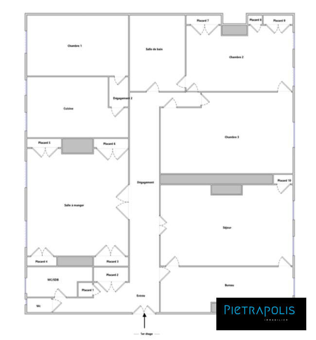 Appartement - 186 m² - 6 pièces