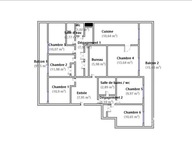 Appartement - 110 m² - 6 pièces