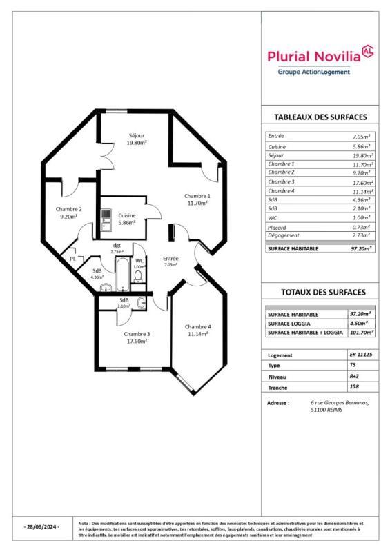 Appartement - 97 m² - 5 pièces