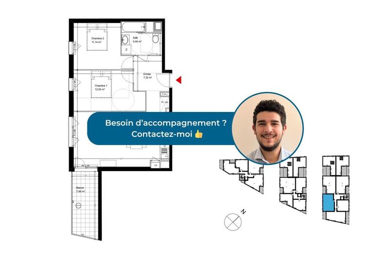 Appartement - 61 m² - 3 pièces