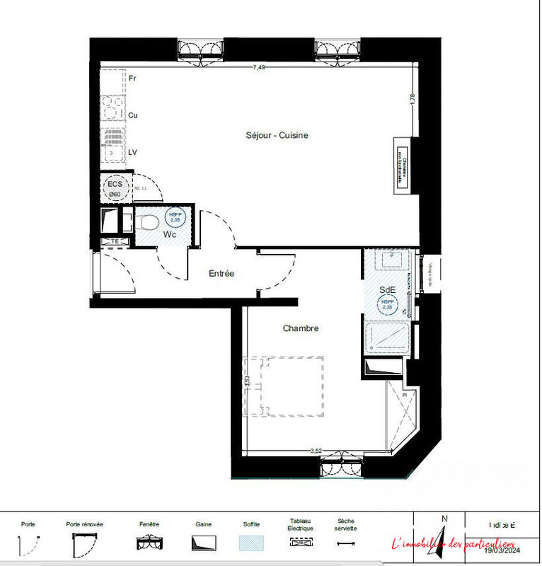 Appartement - 52 m² - 2 pièces