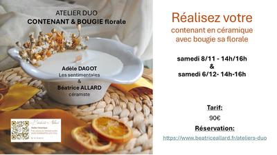 Atelier Duo - Contenant et Bougie florale