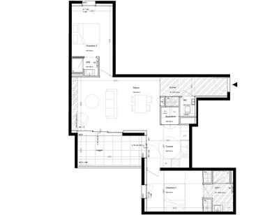 Appartement - 68 m² - 3 pièces