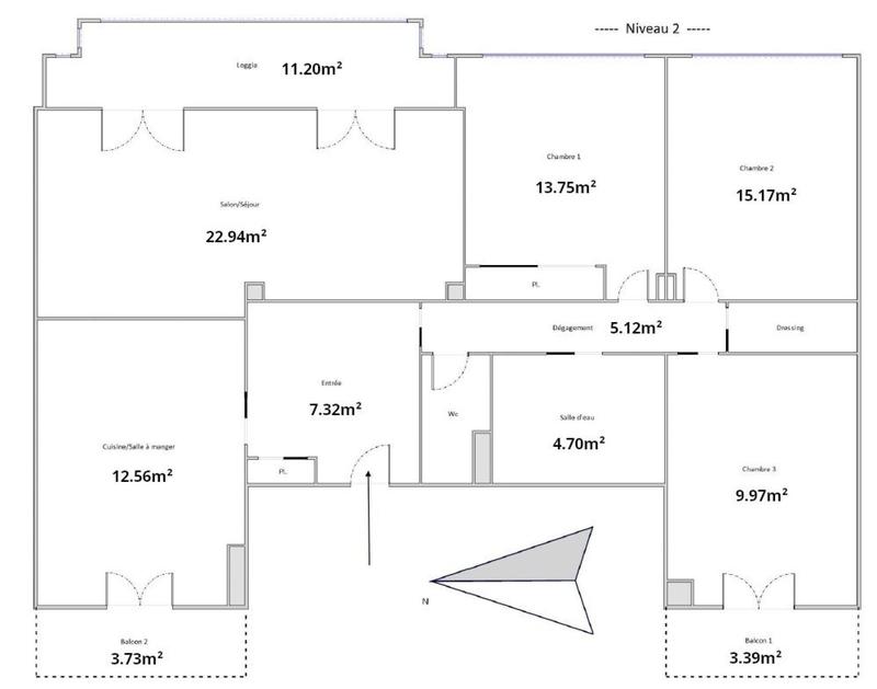 Appartement - 95 m² - 4 pièces