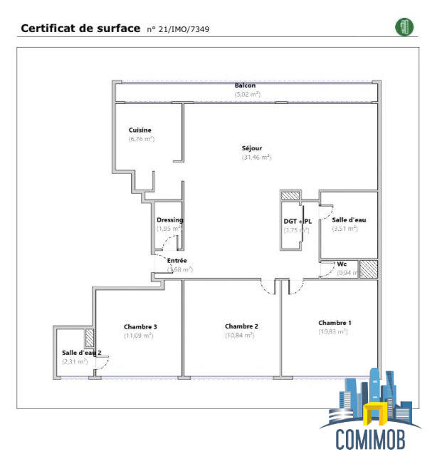 Appartement - 85 m² - 4 pièces