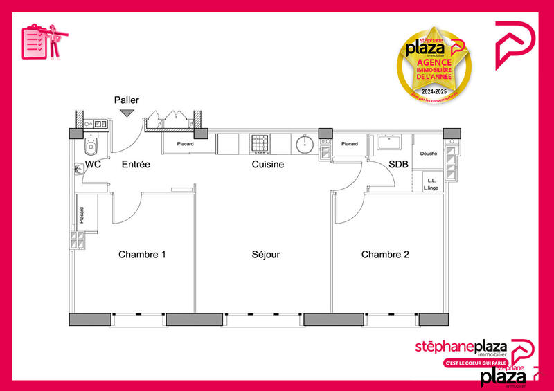 Appartement - 55 m² - 3 pièces