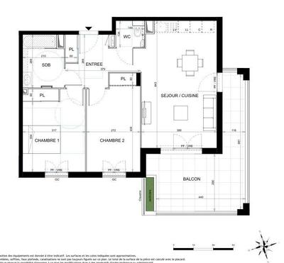 Appartement - 64 m² - 3 pièces