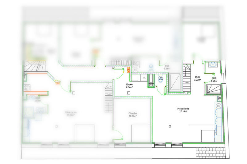 Duplex - 57 m² - 2 pièces