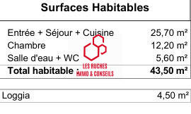 Appartement - 44 m² - 2 pièces