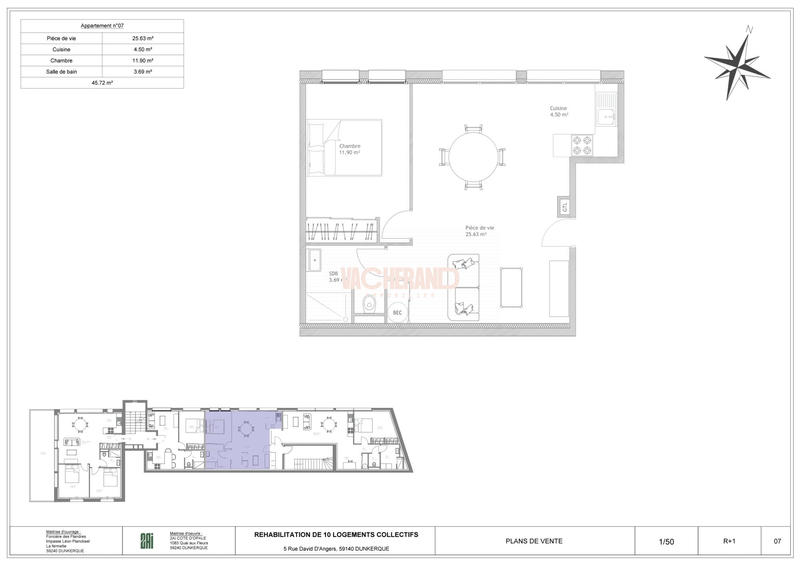 Appartement - 46 m² - 2 pièces