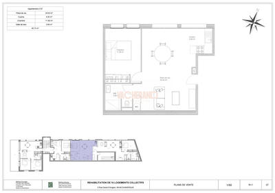 Appartement - 46 m² - 2 pièces