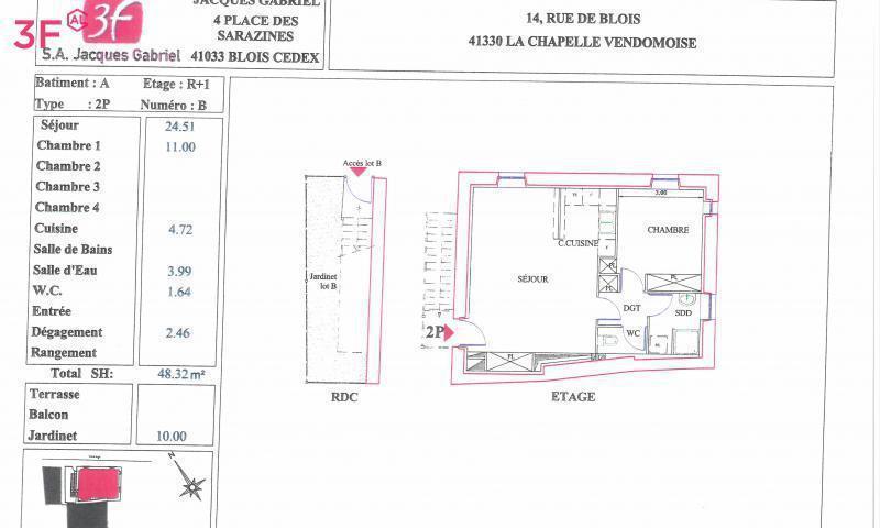Appartement - 48 m² - 2 pièces