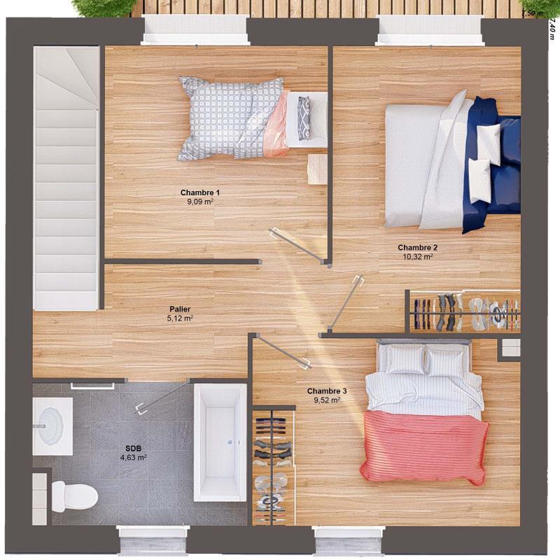 Maison - 81 m² - 5 pièces