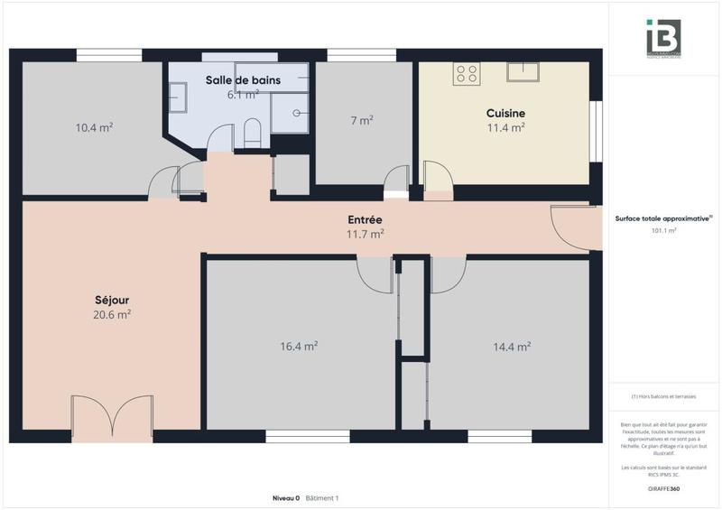 Appartement - 100 m² - 4 pièces