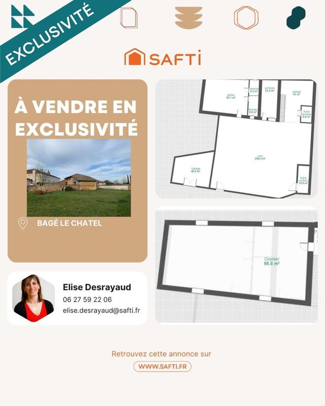 Maison - 190 m² - 2 pièces