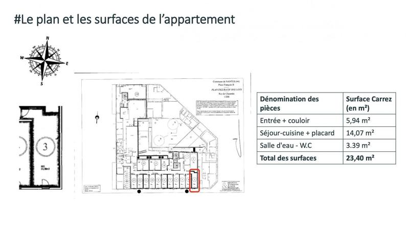 Appartement - 23 m² - 1 pièce