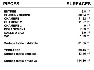 Appartement - 82 m² - 4 pièces