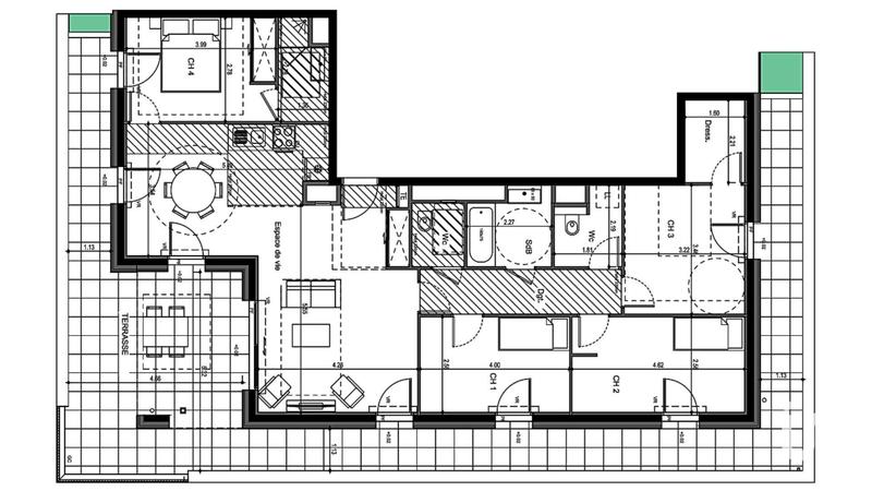 Appartement - 108 m² - 5 pièces