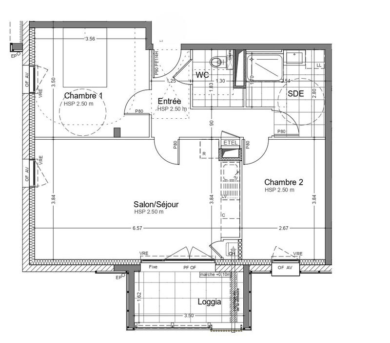 Appartement - 62 m² - 3 pièces