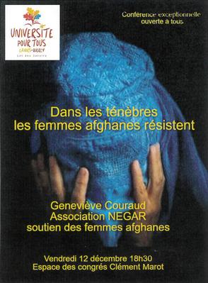 Conférence &quot;Dans les ténèbres, les femmes afghanes résistent&quot;