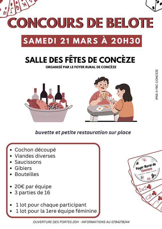 Concours de belote à Concèze