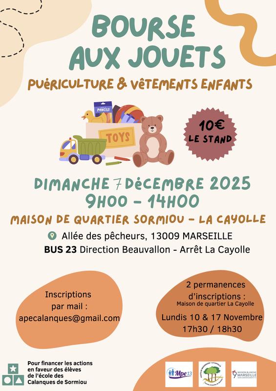 Bourse aux jouets - puériculture et vêtements enfants - Sormiou / Cayolle