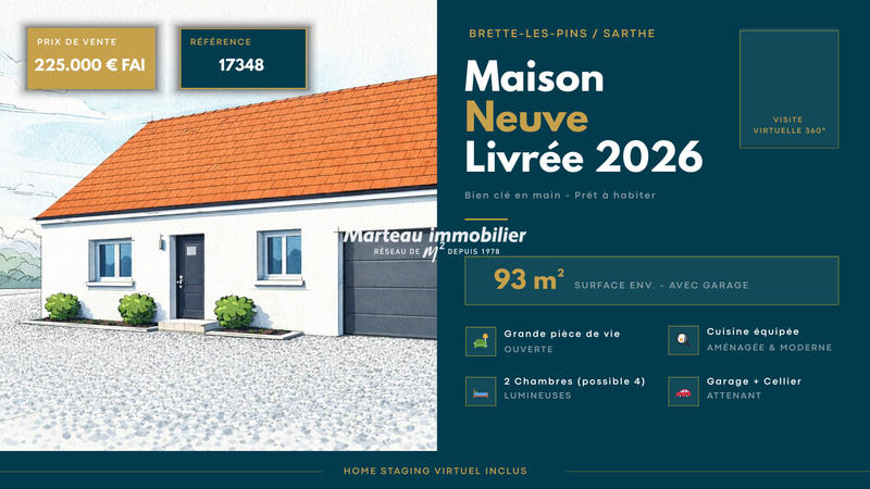 Maison - 93 m² - 3 pièces