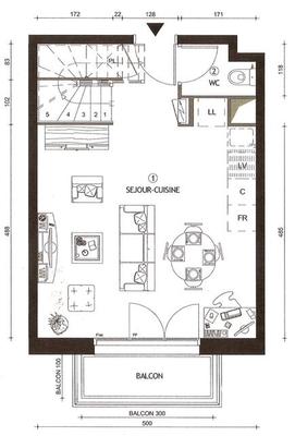 Duplex - 63 m² - 3 pièces