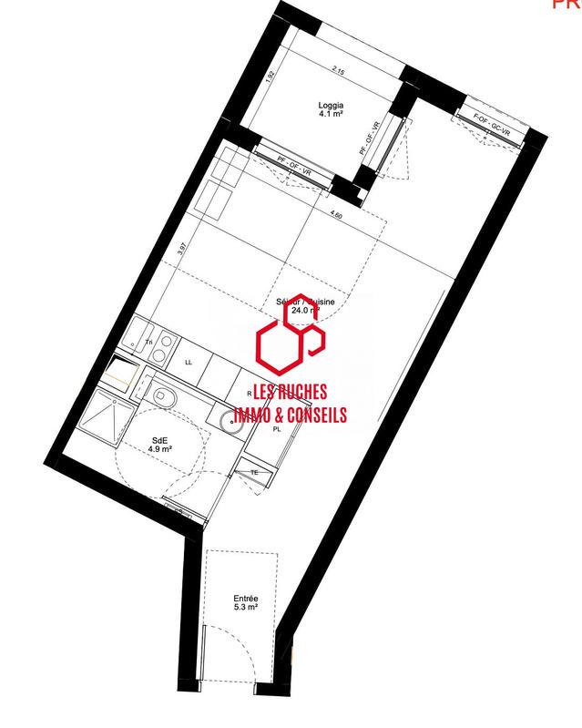 Appartement - 34 m² - 1 pièce