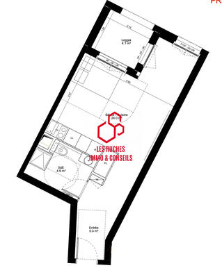 Appartement - 34 m² - 1 pièce