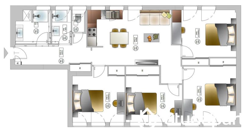 Chambre - 11 m² - 1 pièce