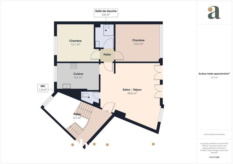 Appartement ancien - 70 m² - 4 pièces