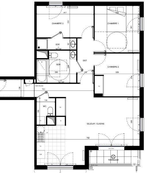 Appartement - 83 m² - 4 pièces