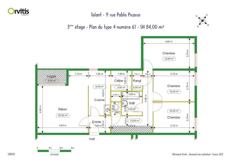 Appartement - 84 m² - 4 pièces