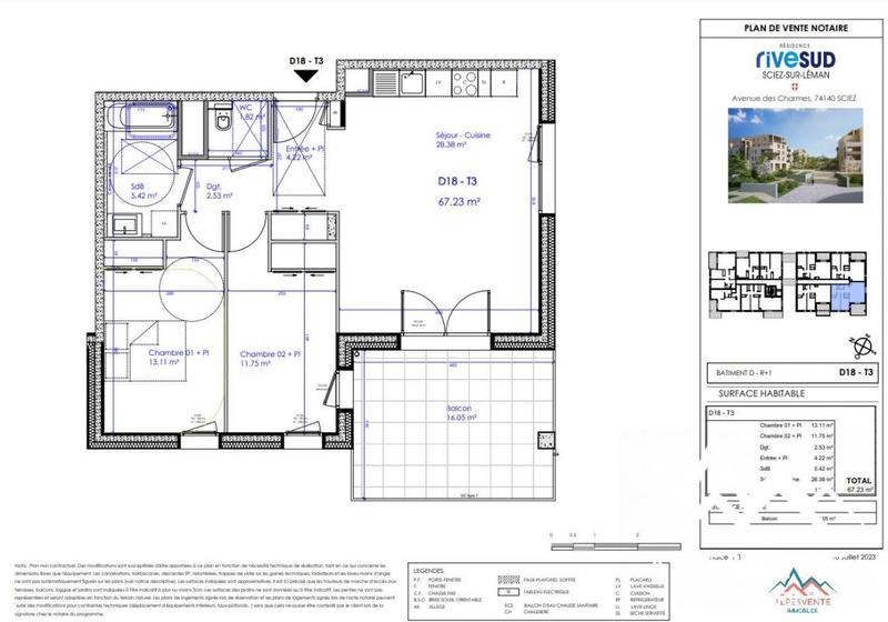 Appartement - 67 m² - 3 pièces
