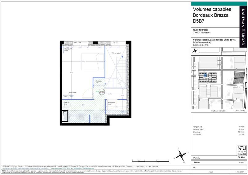 Appartement - 55 m² - 2 pièces