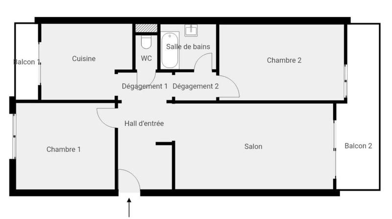 Appartement - 66 m² - 3 pièces